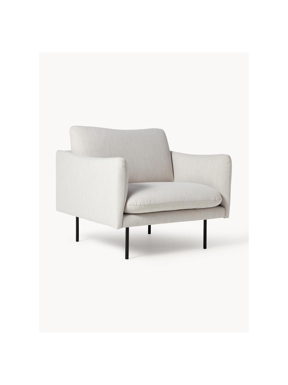 Fauteuil Moby, Bekleding: polyester De hoogwaardige, Frame: massief grenenhout, Poten: gepoedercoat metaal Dit p, Geweven stof gebroken wit, B 90 x D 90 cm