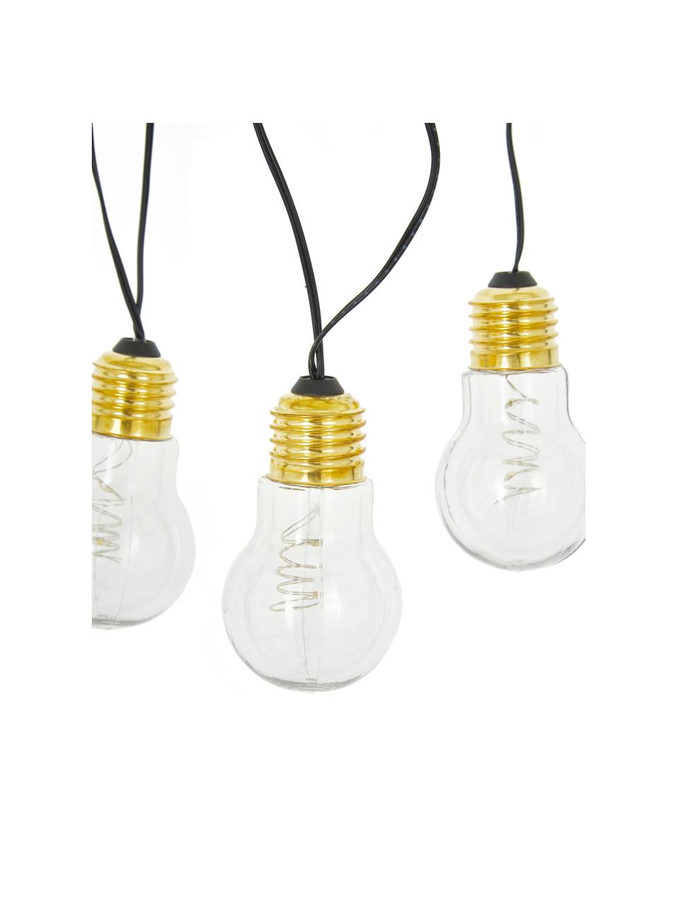 Guirnalda de luces LED Bulb, 100 cm, 5 luces, con temporizador, Cable: plástico, Transparente, dorado, L 100 cm