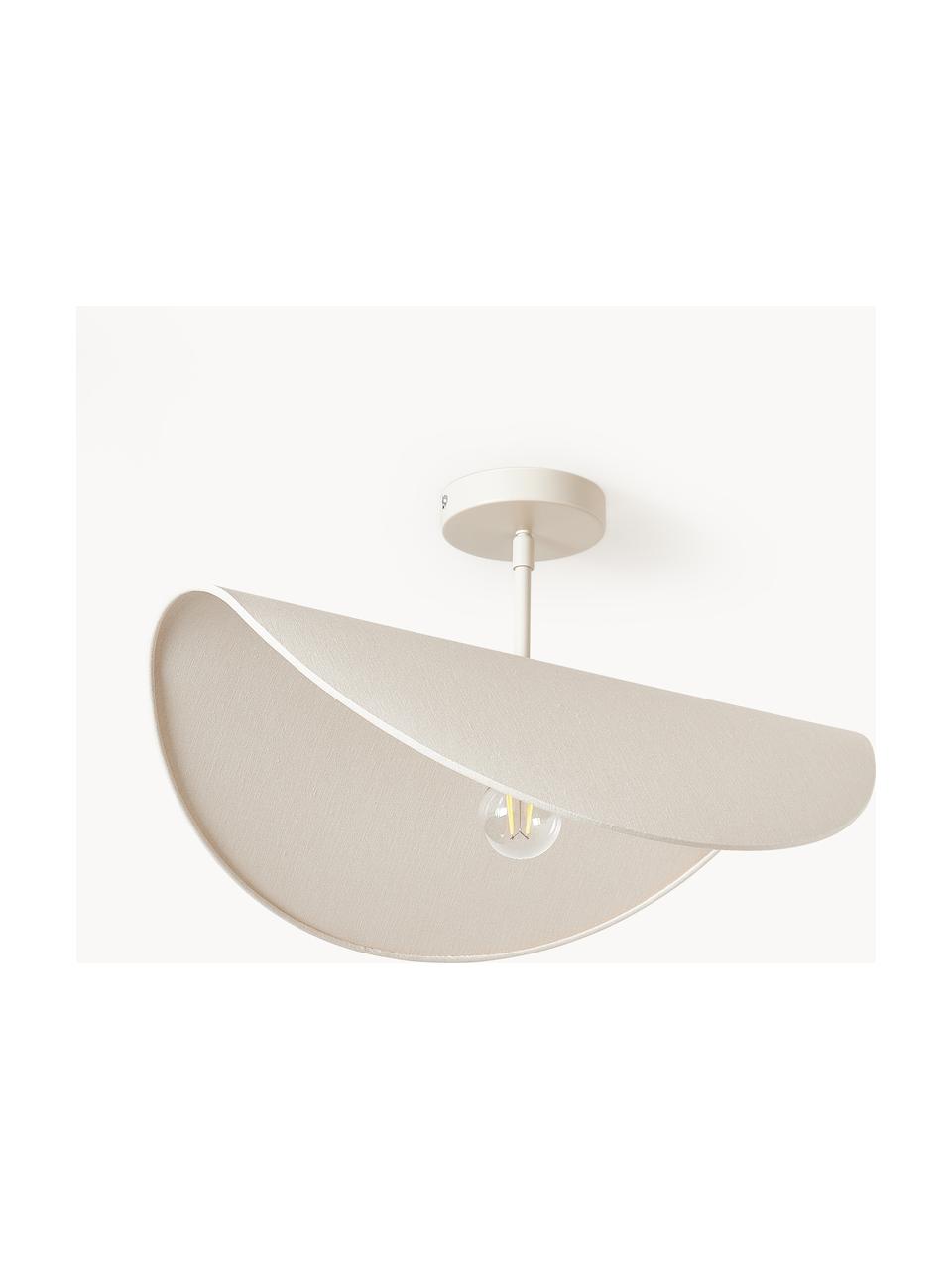 Design plafondlamp Kenzie van linnen, Lampenkap: 100% linnen, Lichtbeige, B 55 x H 29 cm