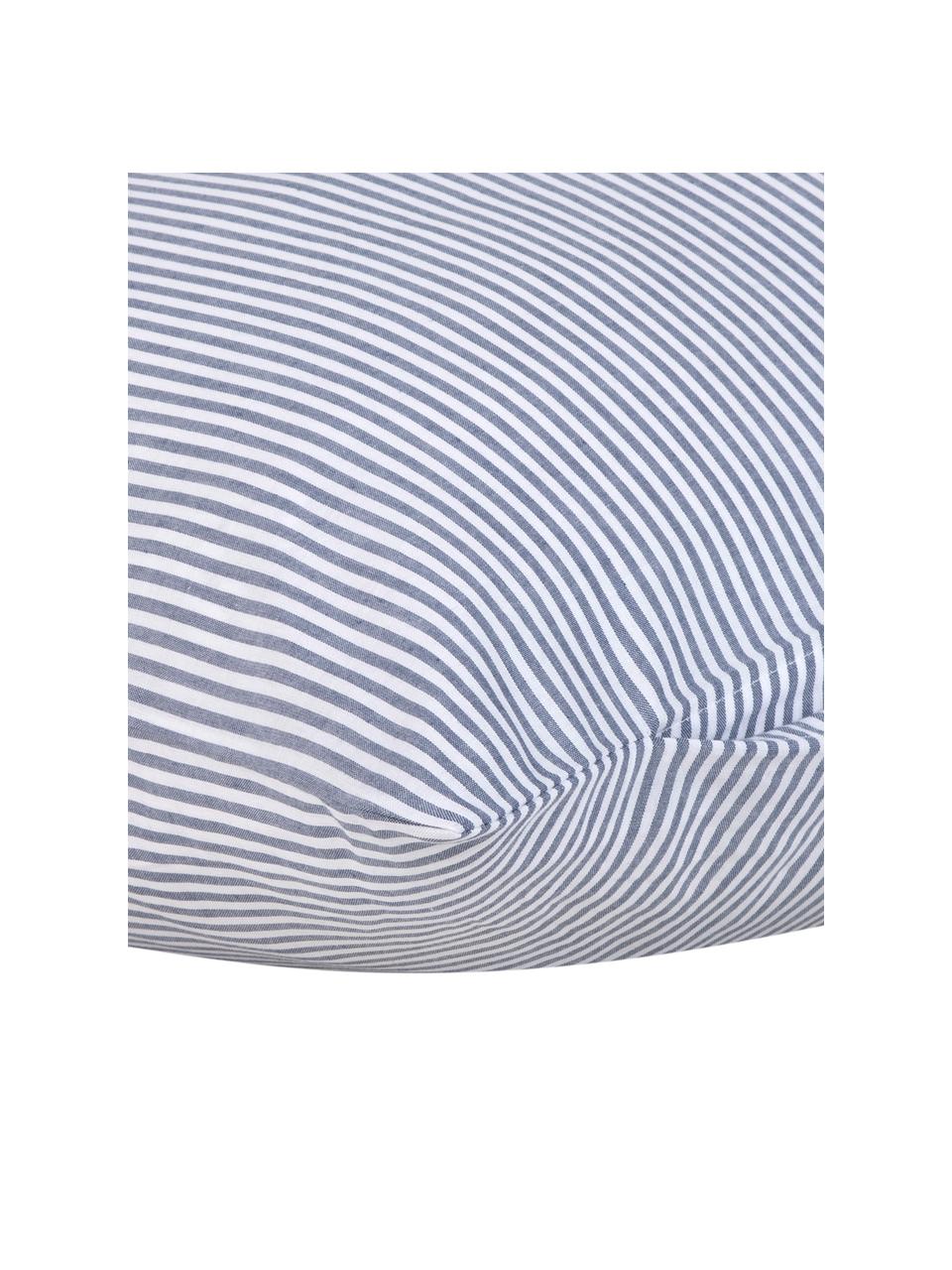 Jemně pruhovaný povlak na polštář z bavlny renforcé Ellie, 2 ks, Bílá, tmavě modrá, Š 40 cm, D 80 cm