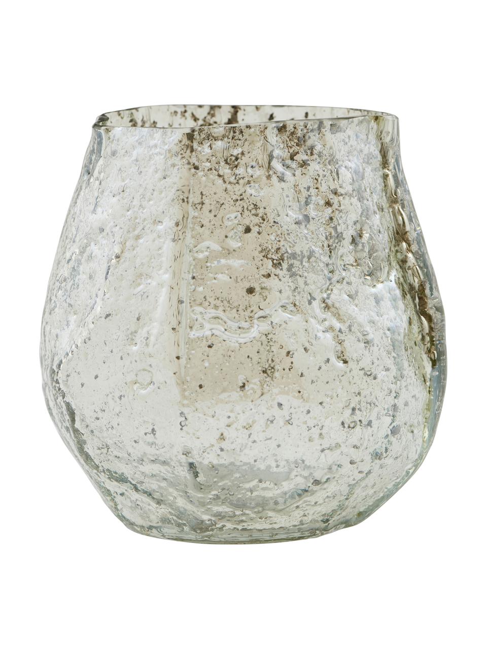 Jarrón de vidrio pequeño Moun, Vidrio, Beige con tinte verde, Ø 9 x Al 10 cm