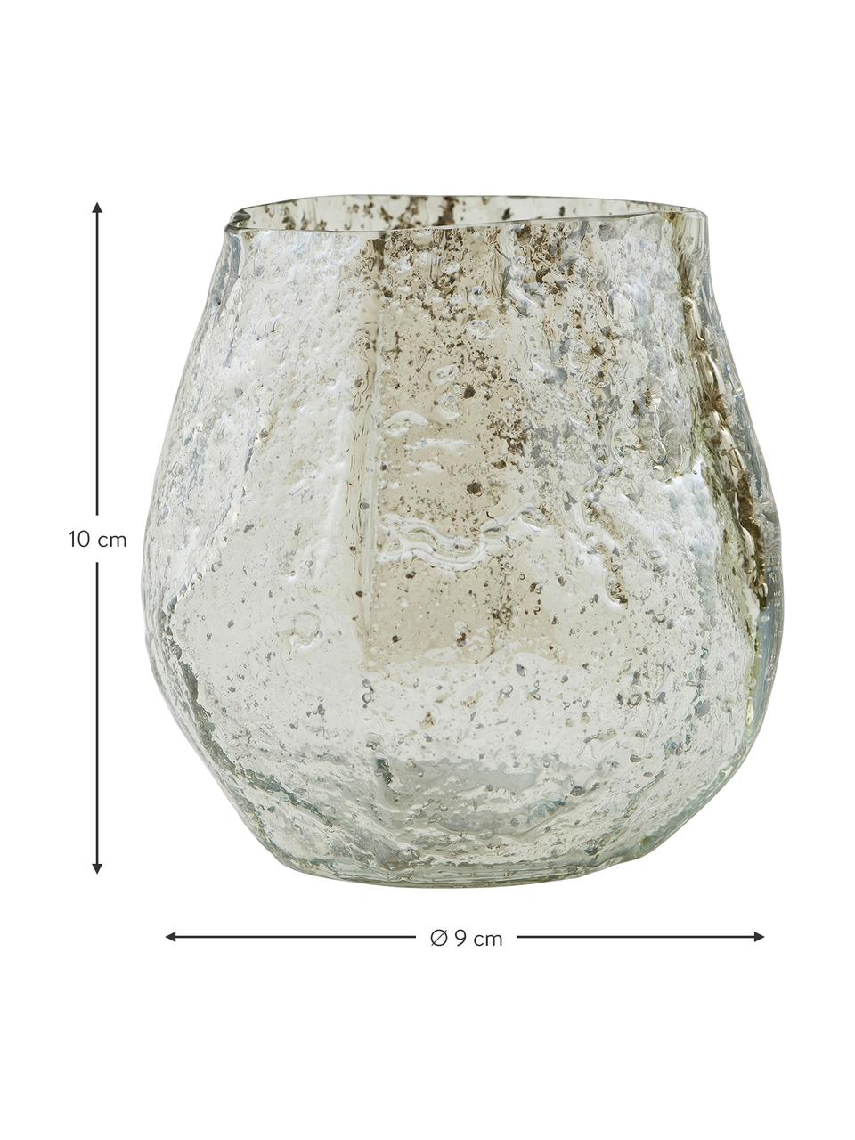 Kleine Glas-Vase Moun in Beige, Glas, Beige mit Grünstich, Ø 9 x H 10 cm