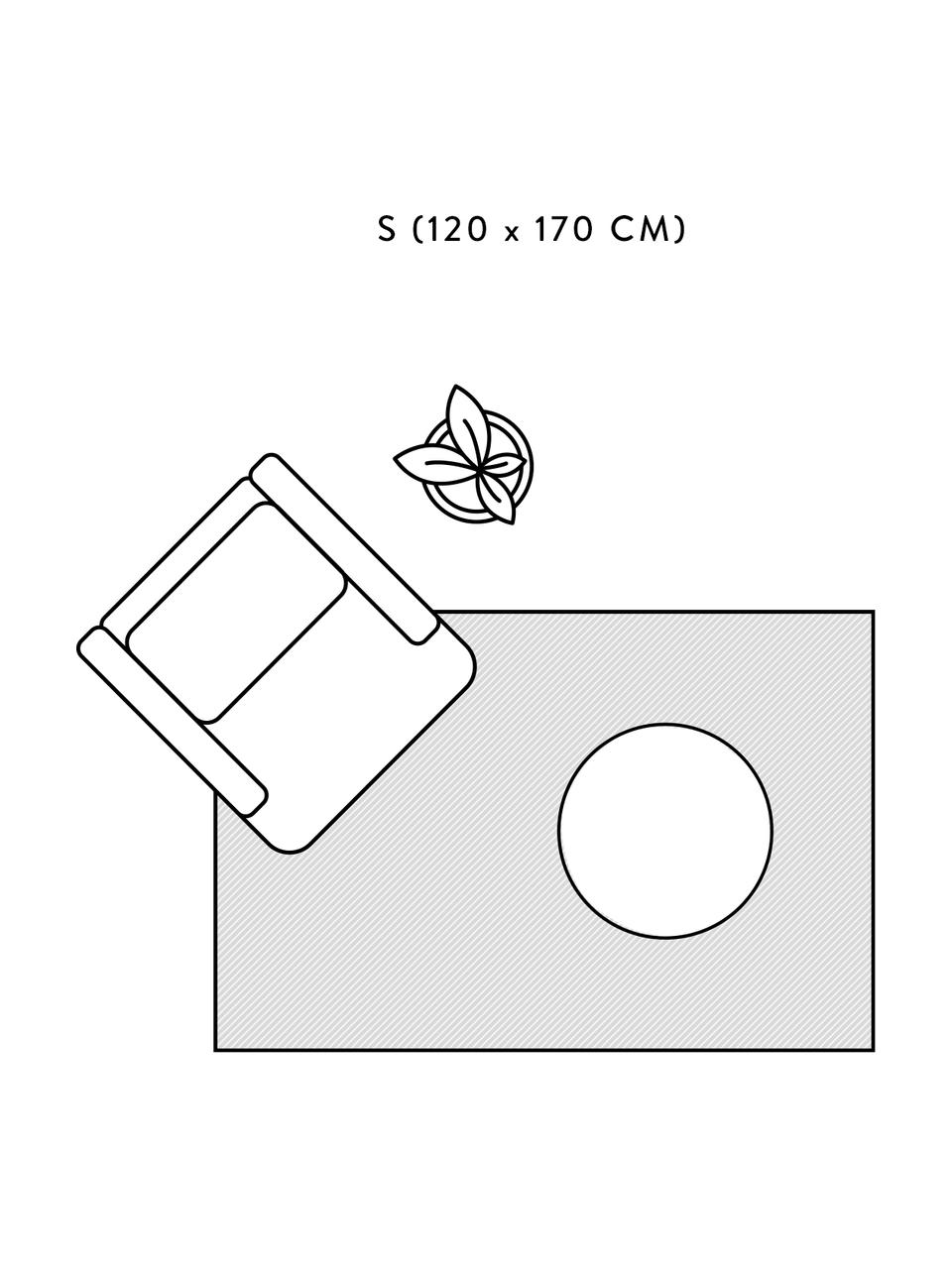 Handgewebter Kelimteppich Zohra Rose aus Wolle, Flor: 90% Wolle, 10% Baumwolle, Beige, Grau, Schwarz, Rot, B 200 x L 300 cm (Größe L)