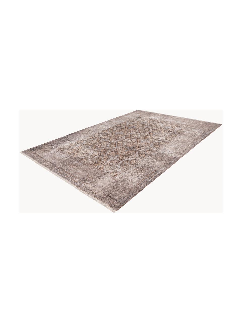 Interiérový a exterirérový koberec s ornamentálním vzorem Muster, 70 % bavlna, 30 % polyester, Béžová, nugátová, Š 80 cm, D 150 cm (velikost XS)
