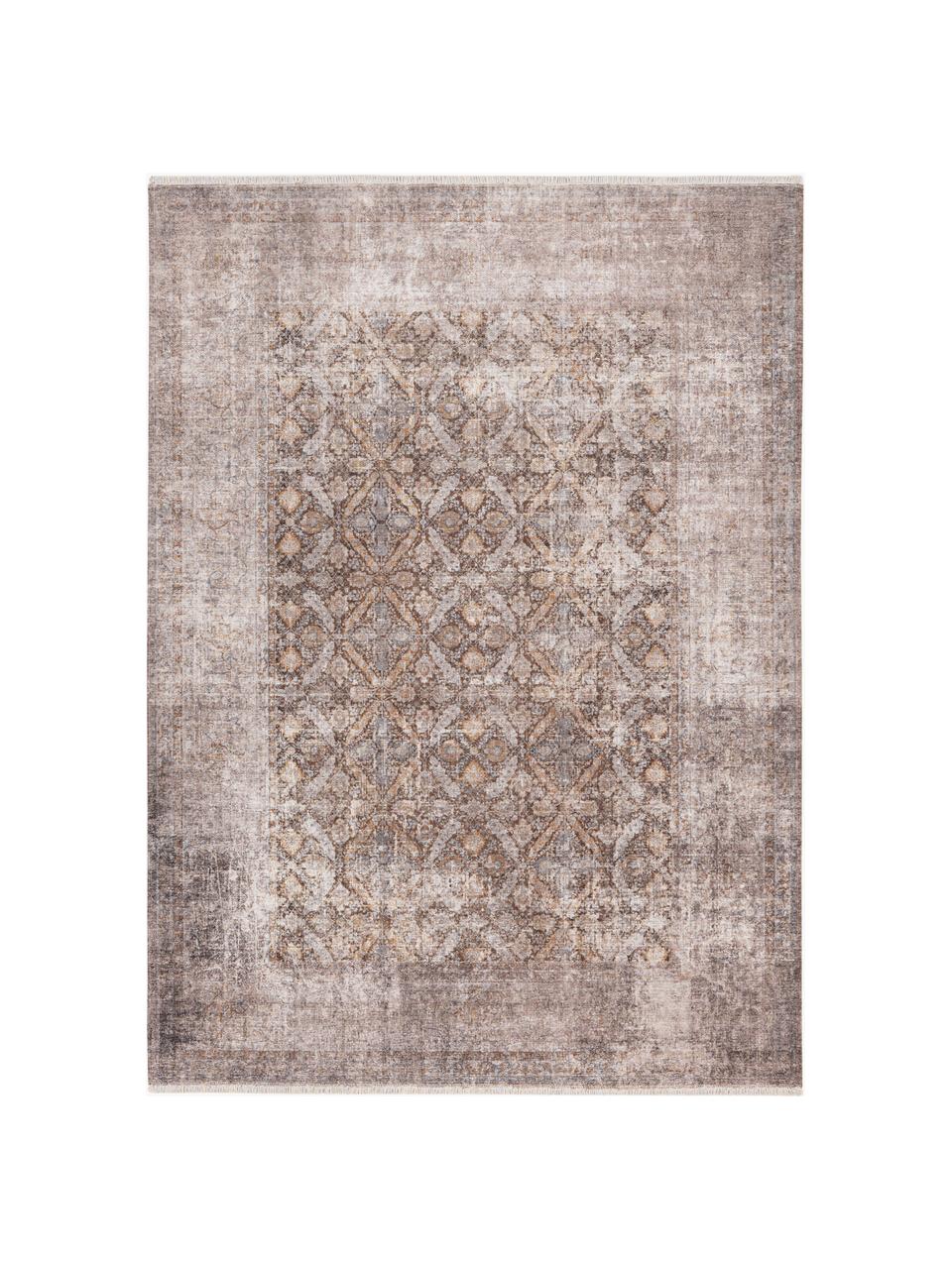 In- & Outdoor-Teppich Maurea mit Ornament-Muster, 70 % Baumwolle, 30 % Polyester, Beige, Nougat, B 80 x L 150 cm (Größe XS)