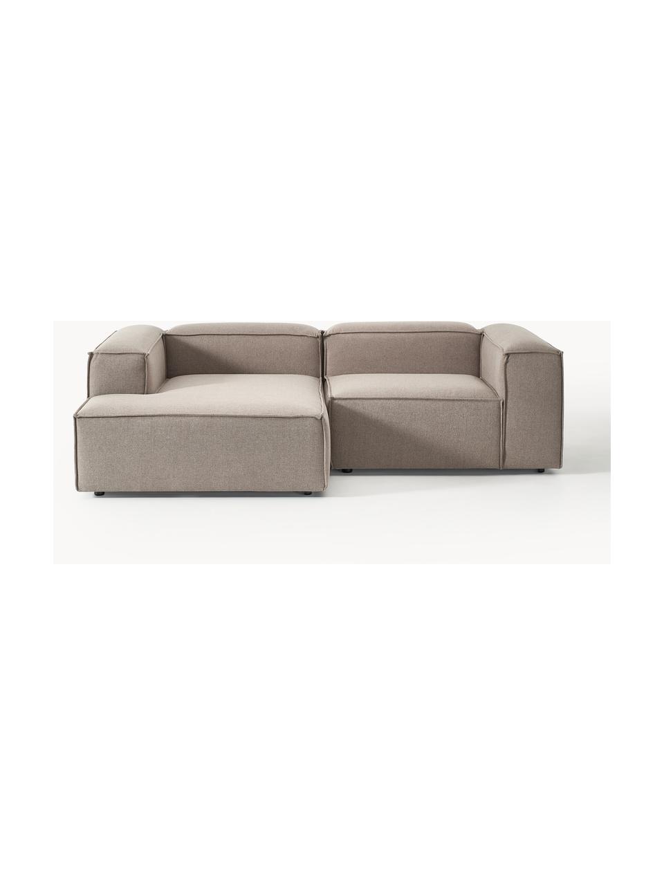 Sofá rinconera modular Lennon, Tapizado: 100% poliéster Alta resis, Estructura: madera de pino maciza, co, Patas: plástico Este producto es, Tejido taupe, An 238 x F 180 cm, chaise longue izquierda