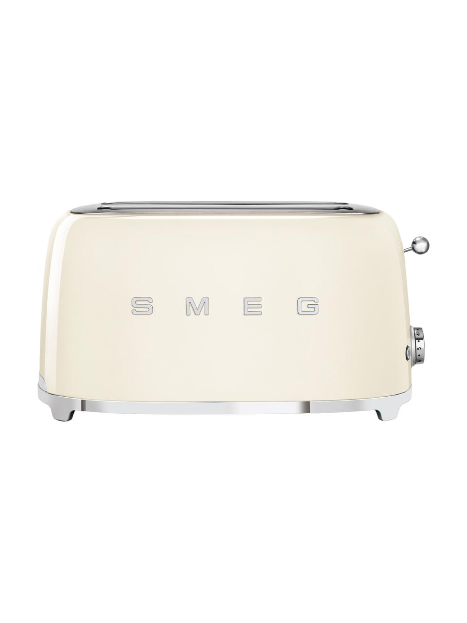 Langschlitztoaster 50's Style, Edelstahl, lackiert, Cremeweiß, glänzend, B 41 x H 22 cm