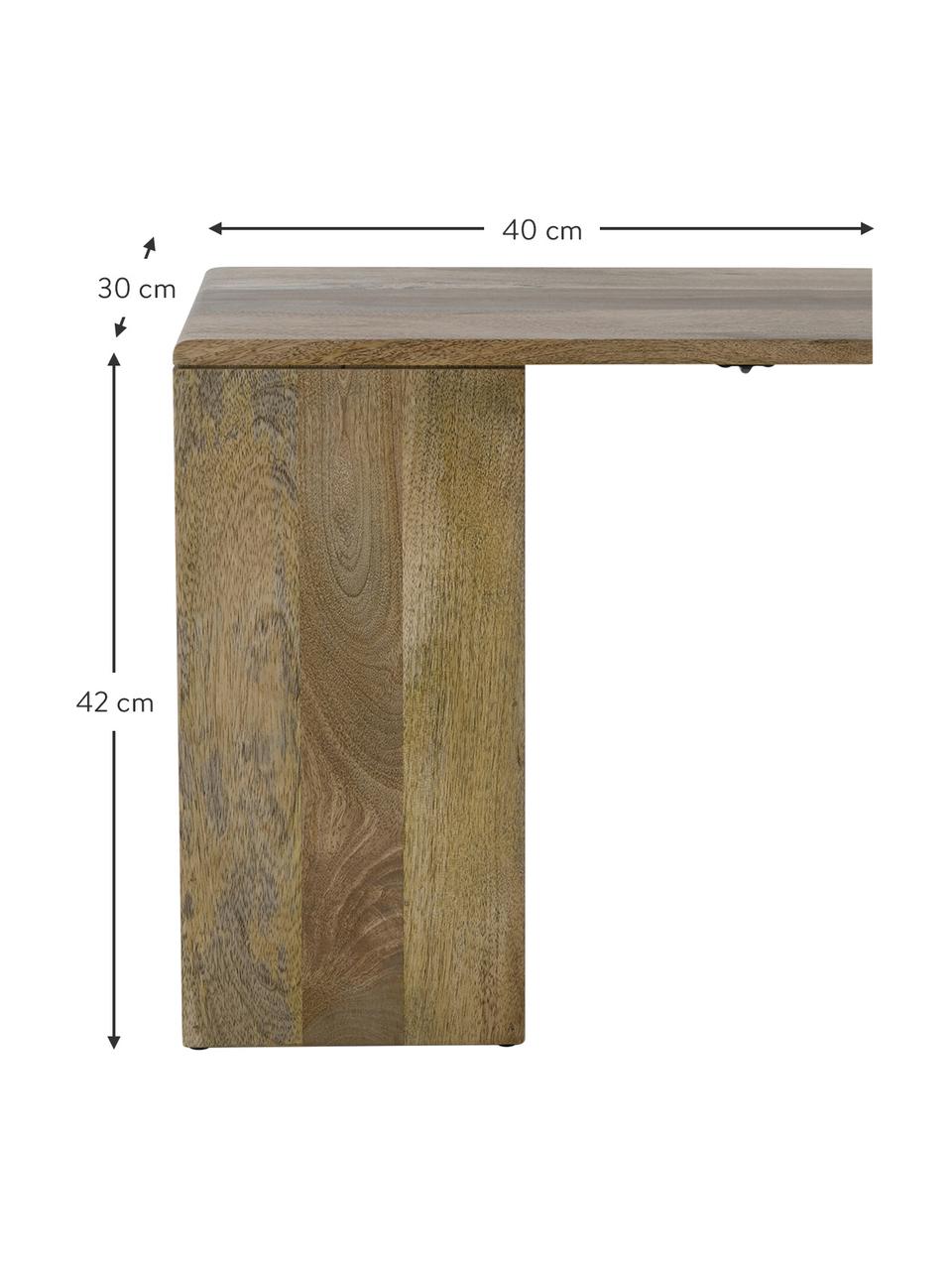 Nachtkastjeset Morning van hout, 2-delig, Mangohout, vezelplaat met gemiddelde dichtheid (MDF), metaal, Mangohout, B 40 x H 42 cm