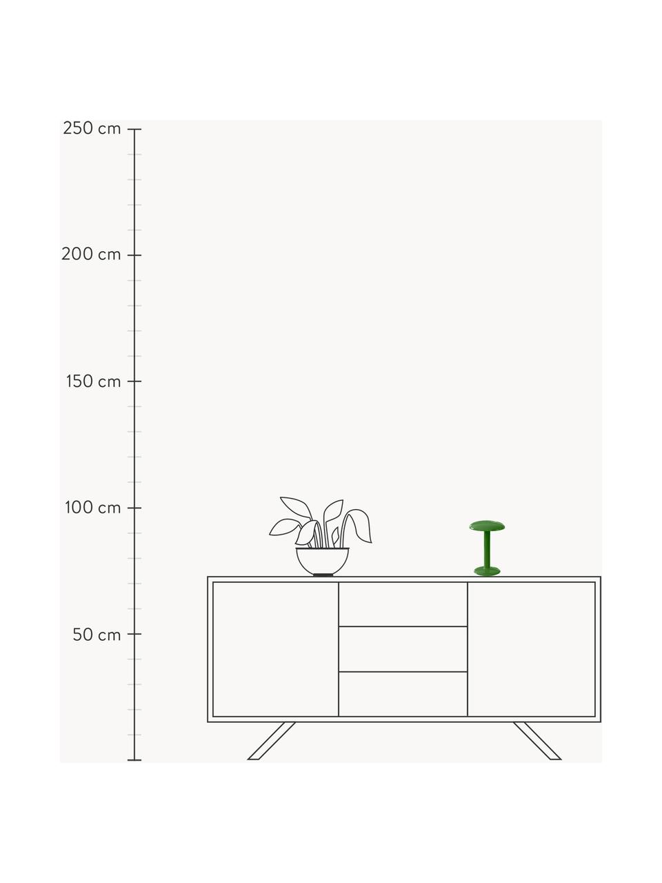 Lámpara de mesa LED pequeña regulable Gustave, portátil, Aluminio recubierto, Verde brillante, Ø 16 x Al 21 cm