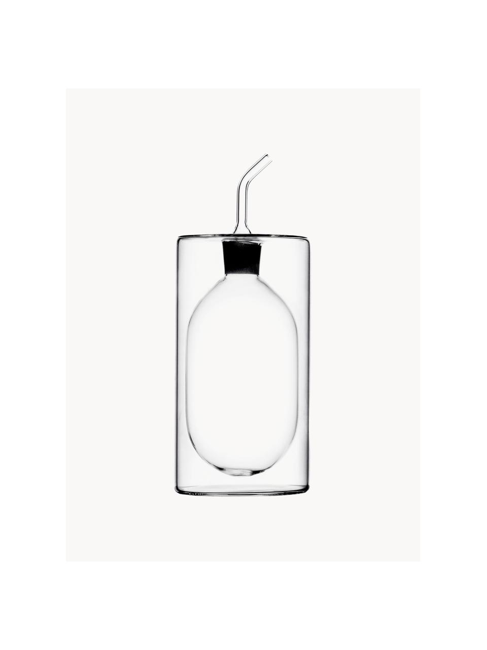 Handgemaakte azijn- en olie-dispenser Cilindro, H 19 cm, Borosilicaatglas, Transparant, Ø 8 x H 19 cm