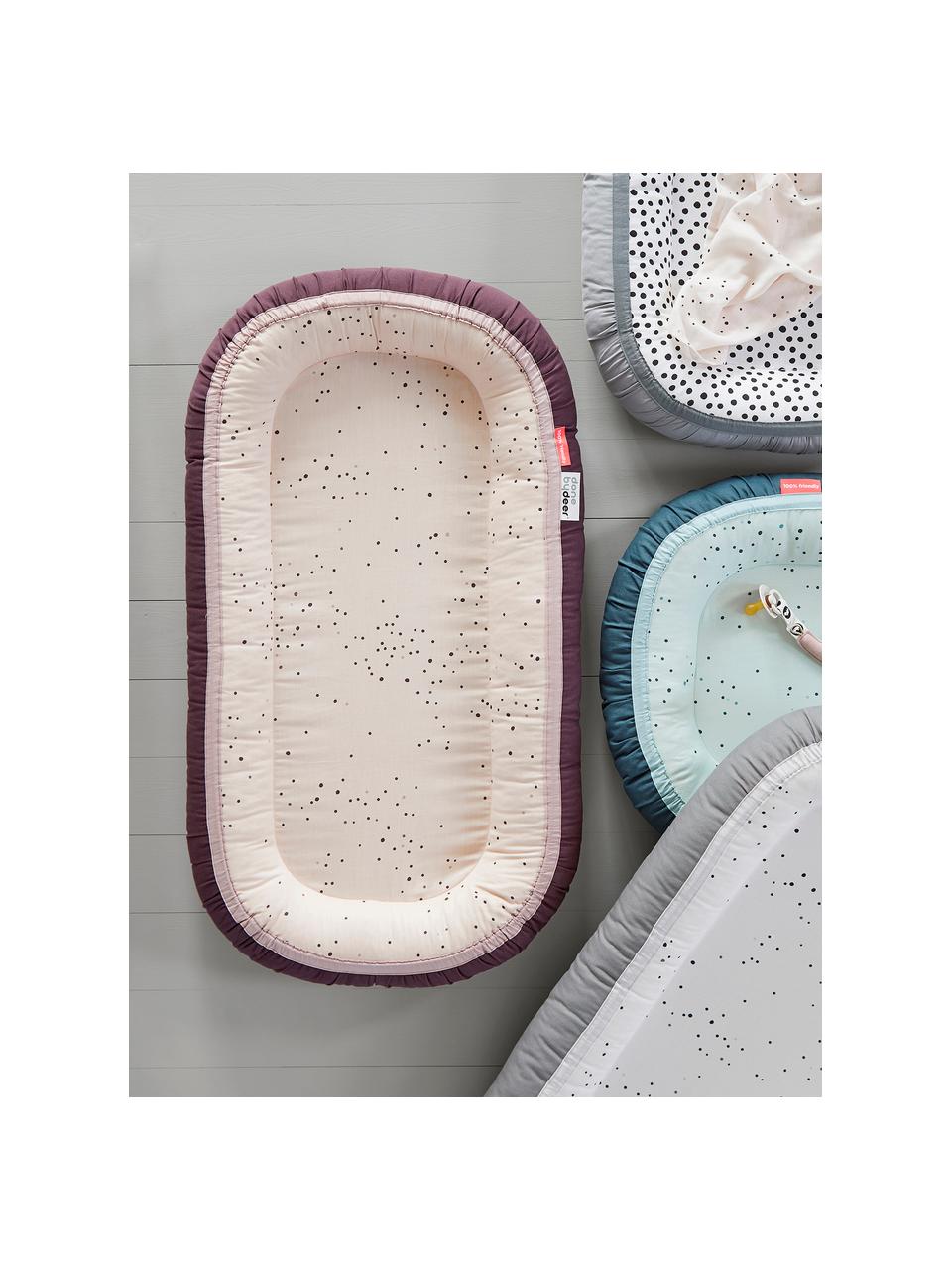 Babynest Dreamy dots, Bezug: 100% Baumwolle, Oeko-Tex-, Matratze: 100% PU-Schaumstoff, Rosa, B 50 x L 93 cm