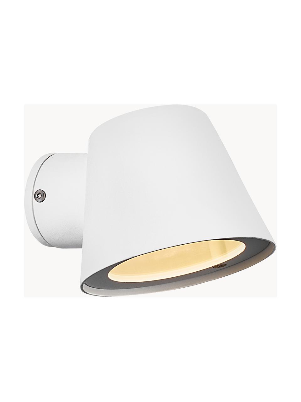 Outdoor wandlamp Aleria, Lampenkap: gecoat metaal, Wit, B 12 x H 11 cm