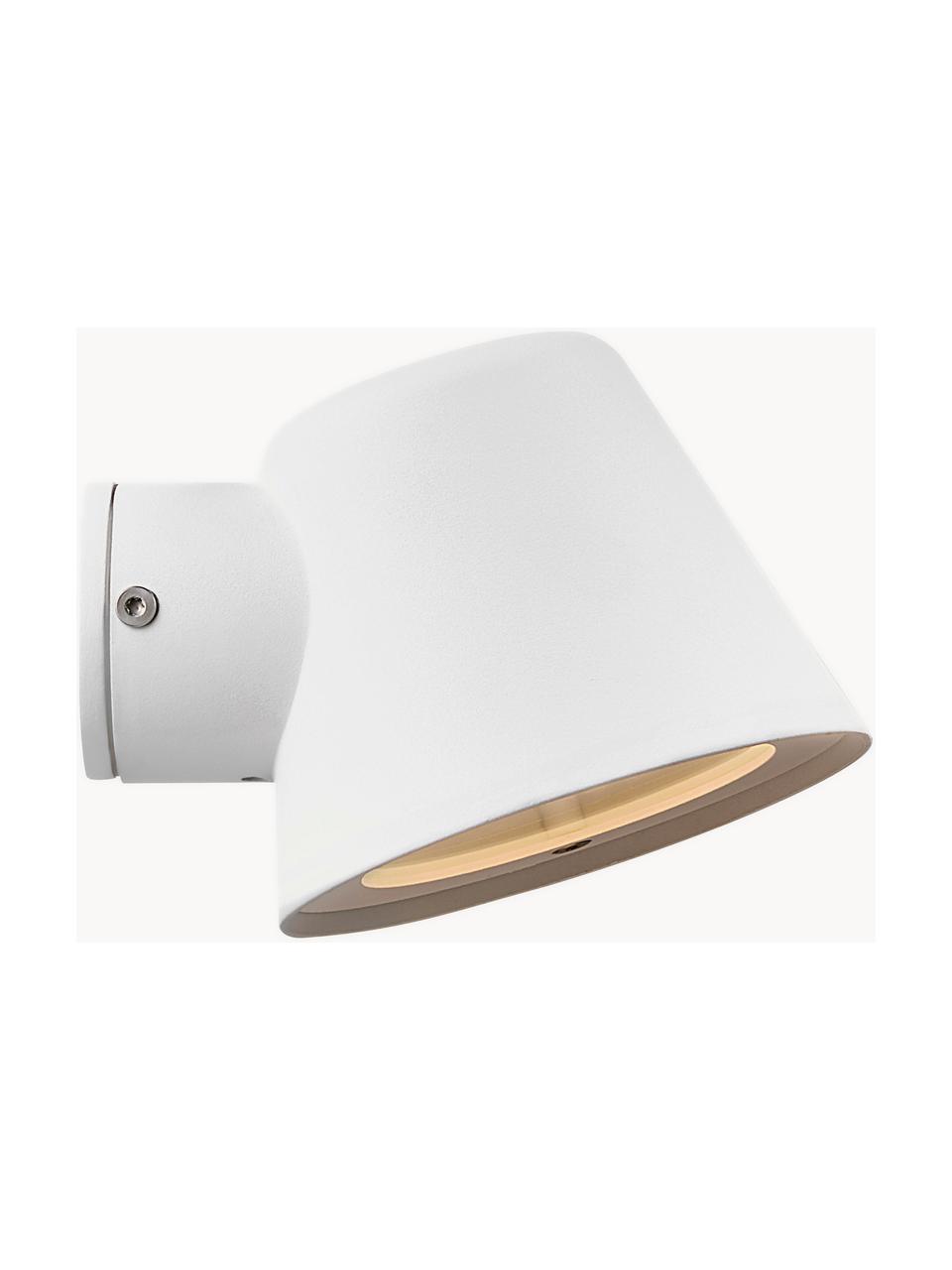 Outdoor wandlamp Aleria, Lampenkap: gecoat metaal, Wit, B 12 x H 11 cm