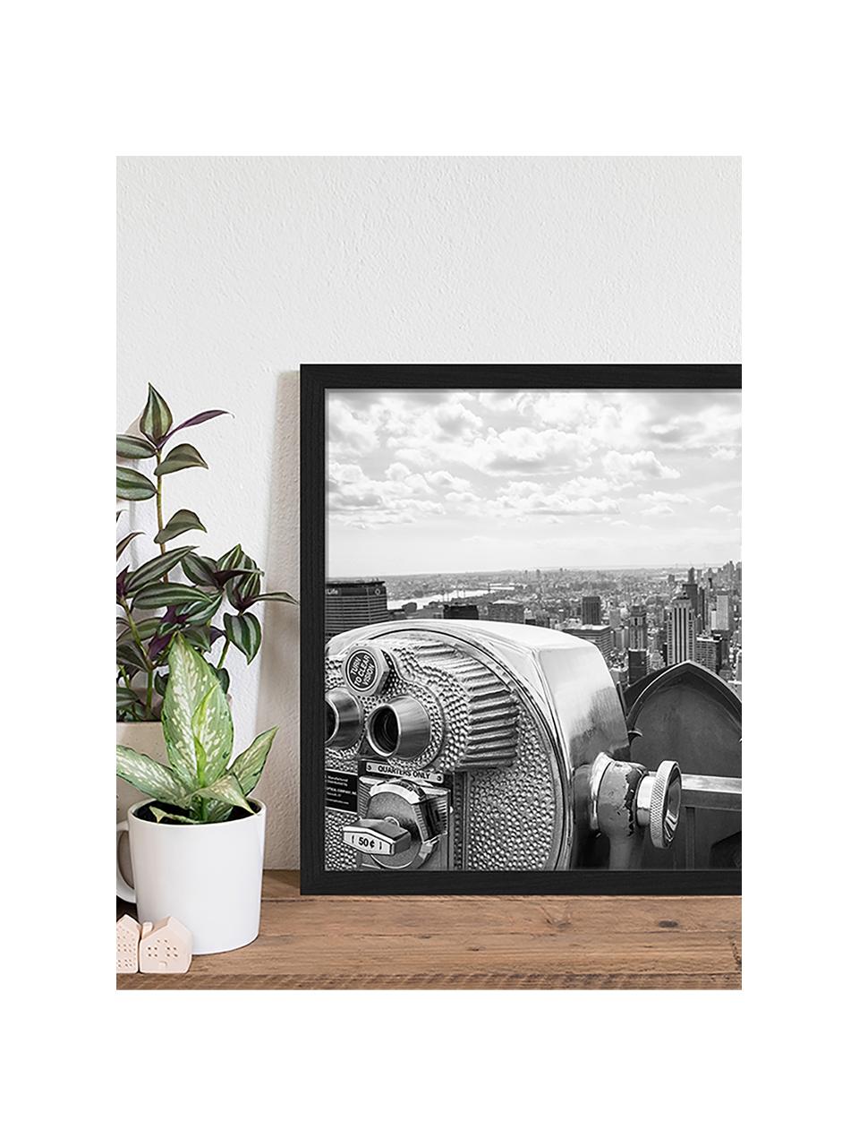 Gerahmter Digitaldruck View Of Midtown Manhattan New York City, Bild: Digitaldruck auf Papier, , Rahmen: Holz, lackiert, Front: Plexiglas, Schwarz, Weiß, B 53 x H 43 cm