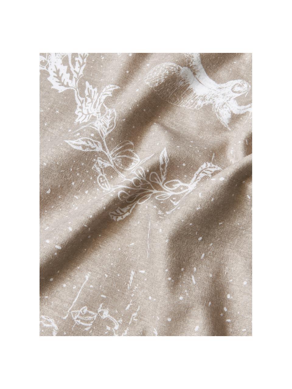 Flanell-Bettdeckenbezug Animal Toile, Webart: Flanell Flanell ist ein k, Beige, gemustert, B 200 x L 200 cm