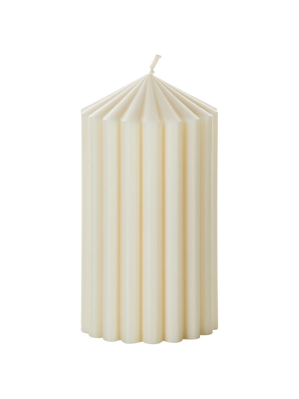 Bougie décorative Siena, Cire, Blanc crème, Ø 7 x haut. 13 cm