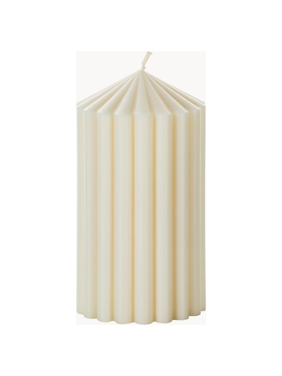 Bougie décorative Siena, Cire, Blanc cassé, Ø 7 x haut. 13 cm