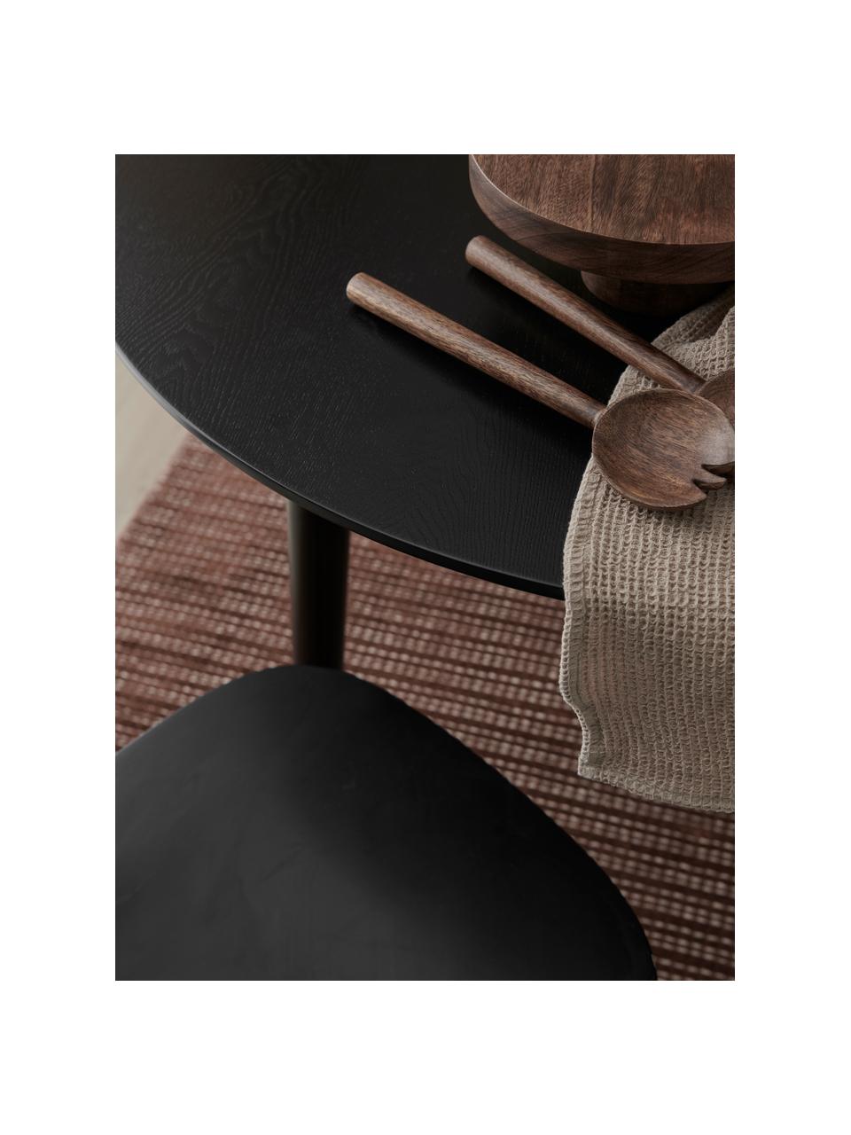 Tavolo rotondo in legno di caucciù Jolina, Ø 106 cm, Gambe: legno massiccio di albero, Legno di caucciù, nero verniciato, Ø 106 x Alt. 76 cm