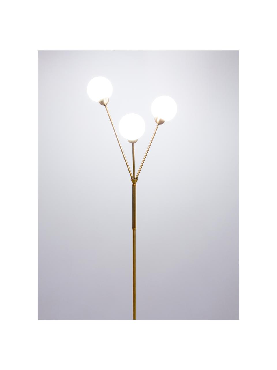 Vloerlamp Twiggy in goudkleur, multiflame, Lampvoet: messing, Wit, messingkleurig, Ø 43 x H 165 cm