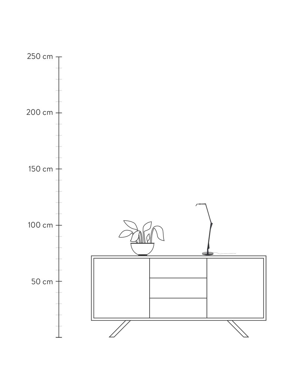 Dimbare Aledin Tec LED bureaulamp, uitschuifbaar, Lamp: geverfd polycarbonaat, ge, Zwart, Ø 21 x H 48 cm