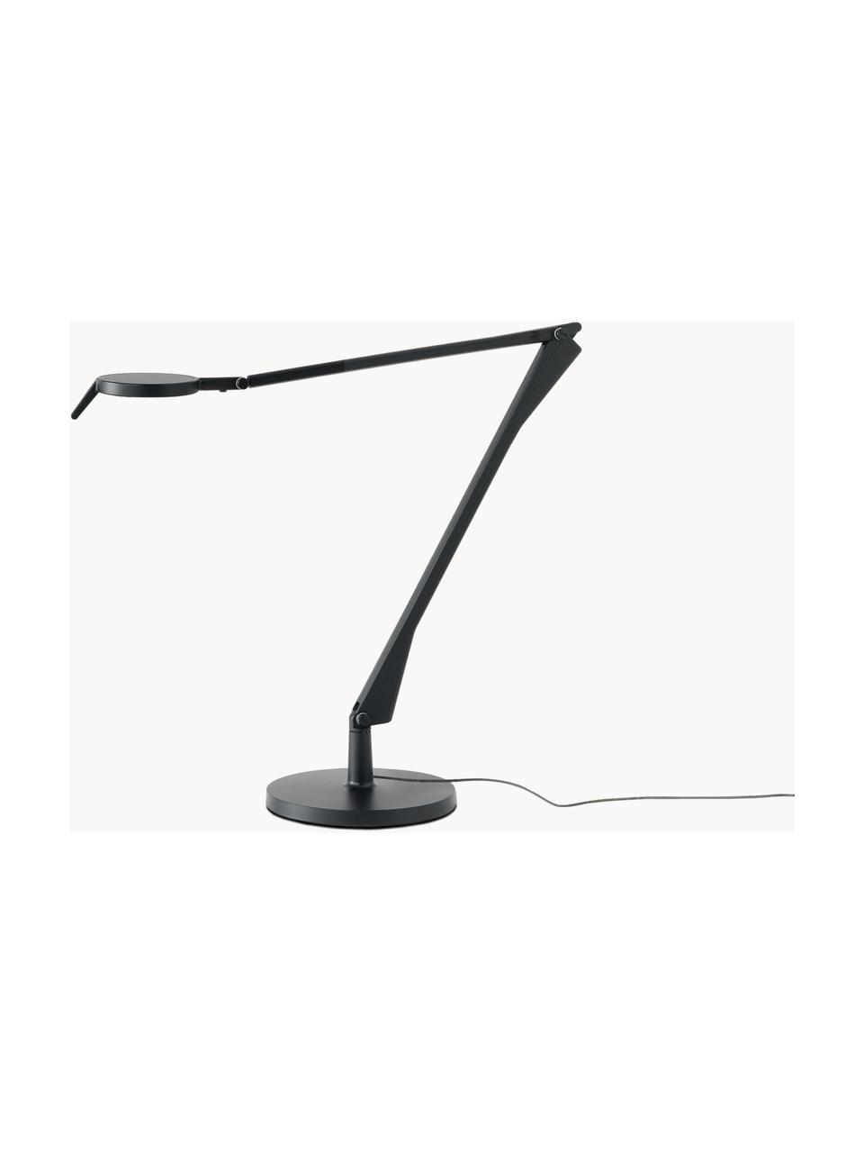 Lámpara de escritorio LED regulable y extensible Aledin Tec, Lámpara: policarbonato pintado, al, Cable: plástico, Negro, Ø 21 x Al 48 cm