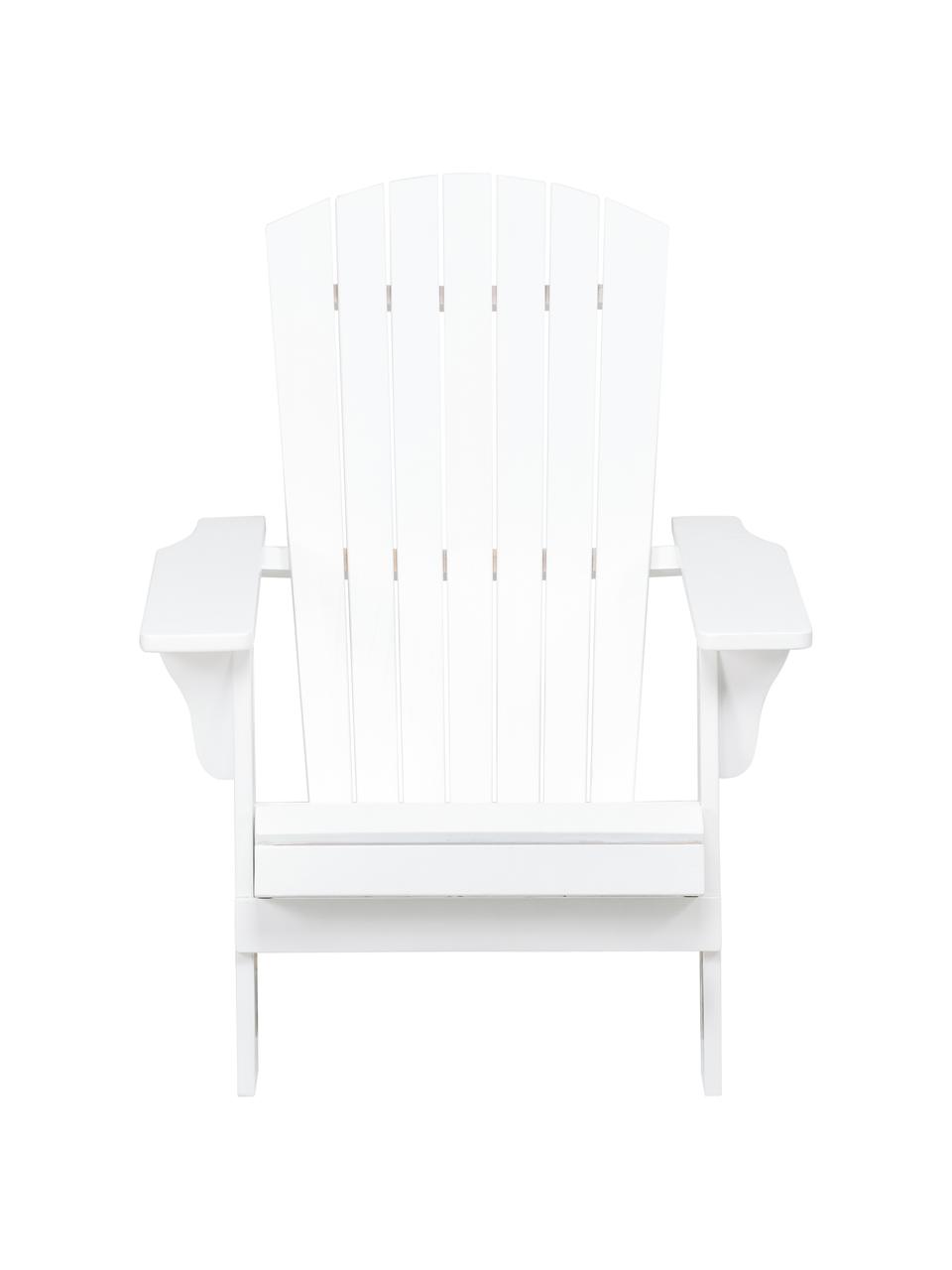 Fauteuil lounge de jardin en bois d'acacia, blanc Charlie, Bois d'acacia massif, huilé et laqué, Blanc, larg. 93 x prof. 74 cm