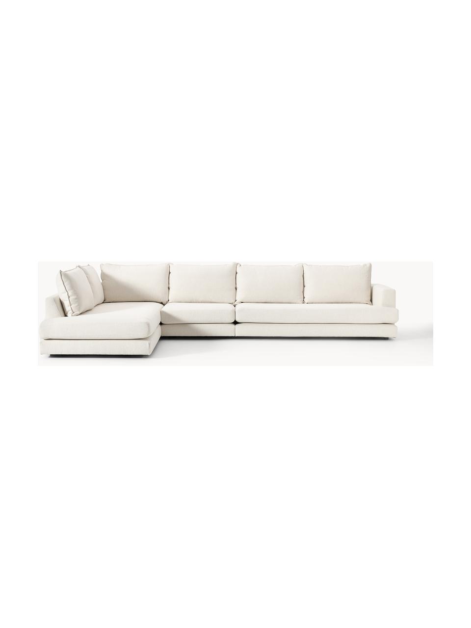 Canapé d'angle XL Tribeca, Tissu blanc crème, larg. 405 x prof. 228 cm, méridienne à gauche