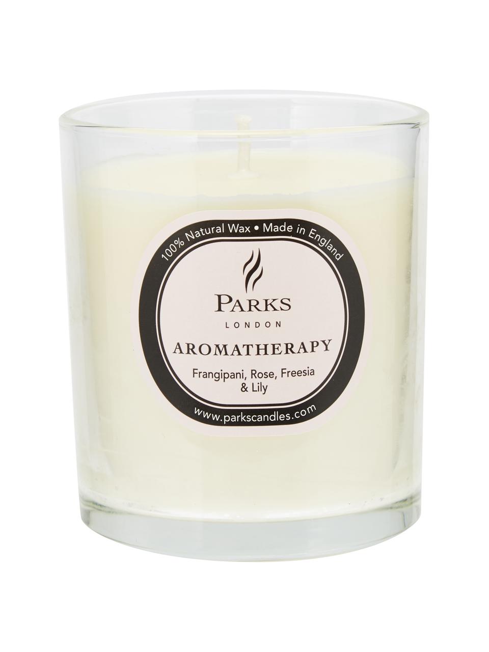 Świeca zapachowa Aromatherapy (róża, frezja, lilia), Transparentny, biały, różowy, Ø 8 x W 9 cm