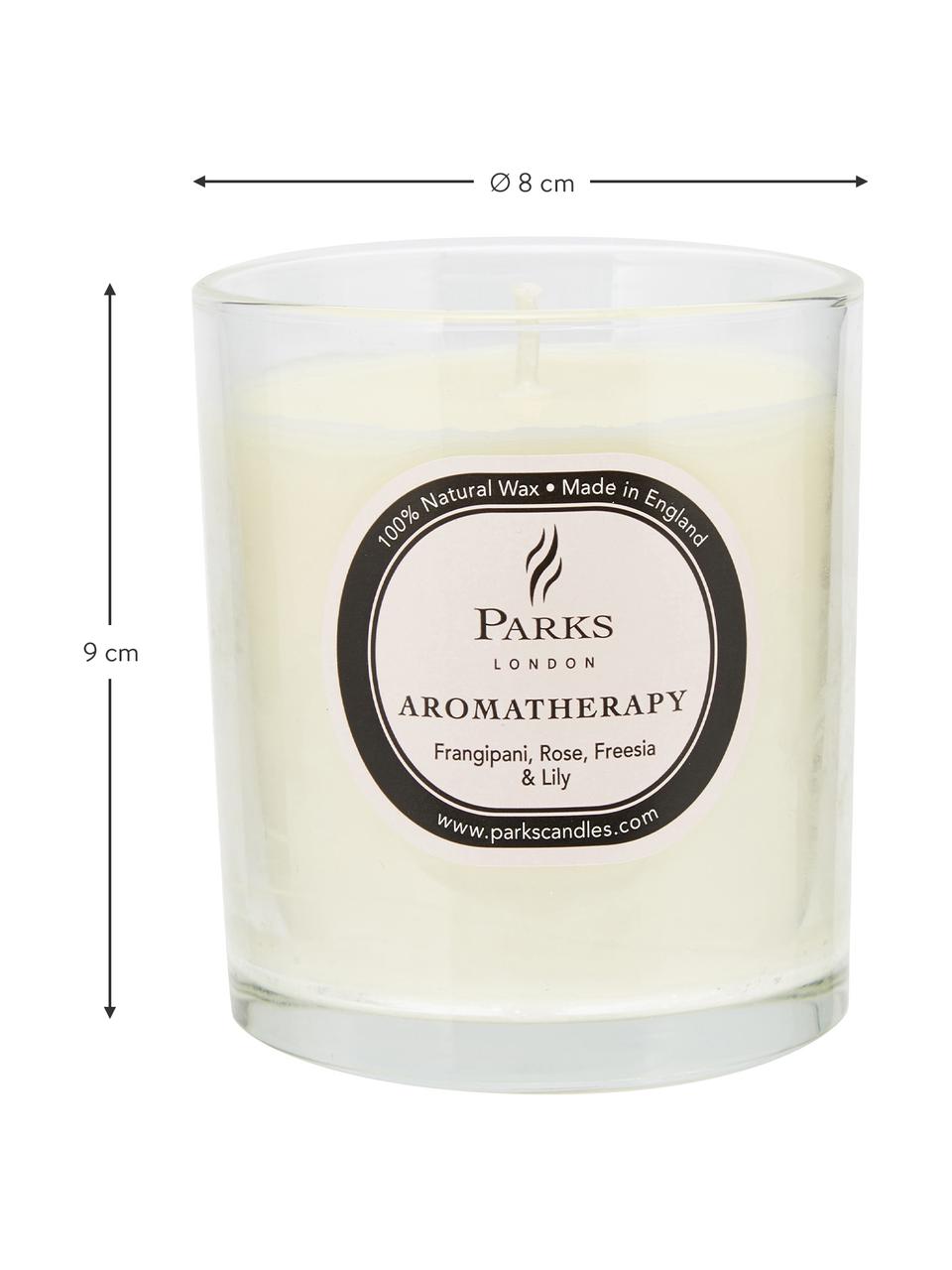 Bougie parfumée Aromatherapy (rose, freesia et lys), Transparent, blanc, rose, Ø 8 x haut. 9 cm