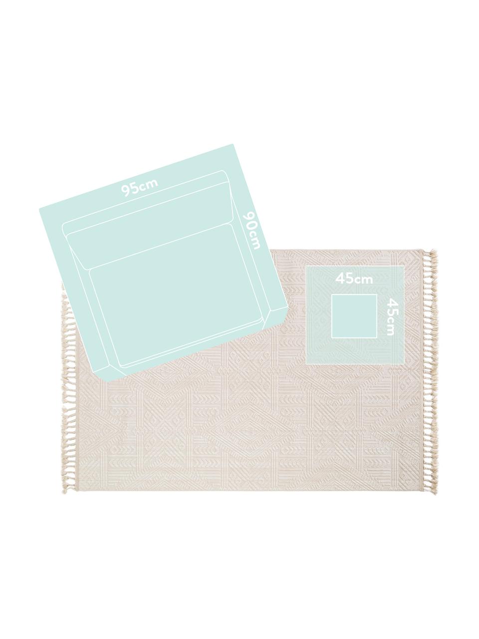 Teppich Laila Tang mit Hoch-Tief-Effekt in Creme, Flor: Polyester, Cremefarben, B 230 x L 340 cm (Größe L)