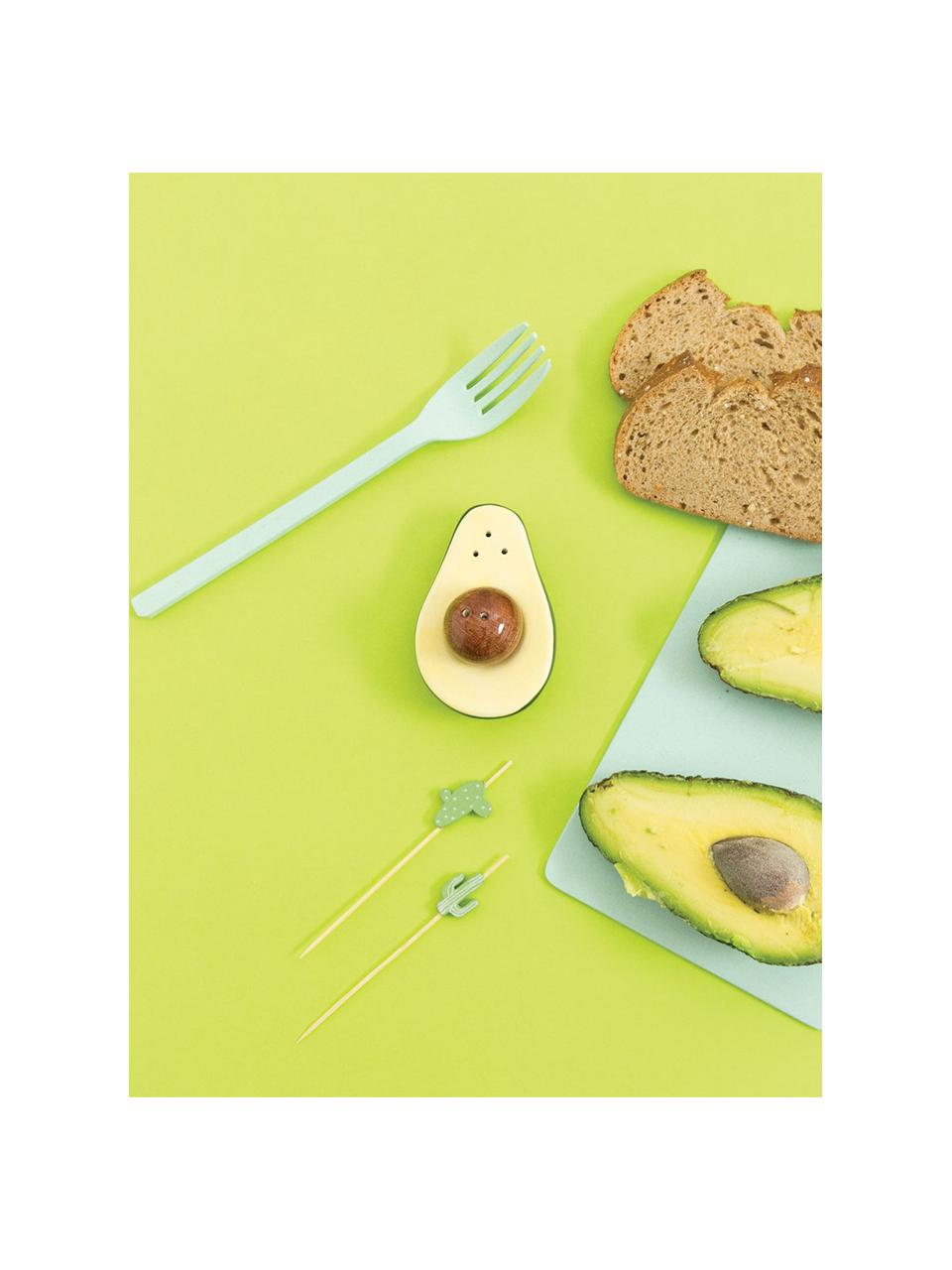 Set saliera e pepiera Avocado 2 pz, Porcellana, Verde, giallo, marrone, Larg. 9 x Alt. 5 cm