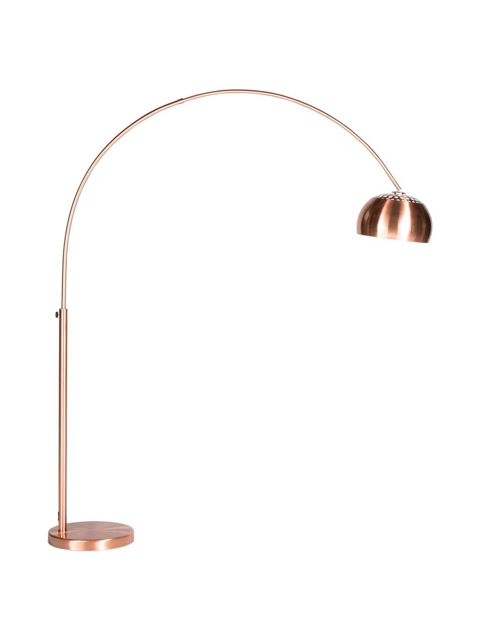 Lampa podłogowa w kształcie łuku Metal Bow, Stelaż: metal miedziowany, Miedź, S 170 x W 205 cm