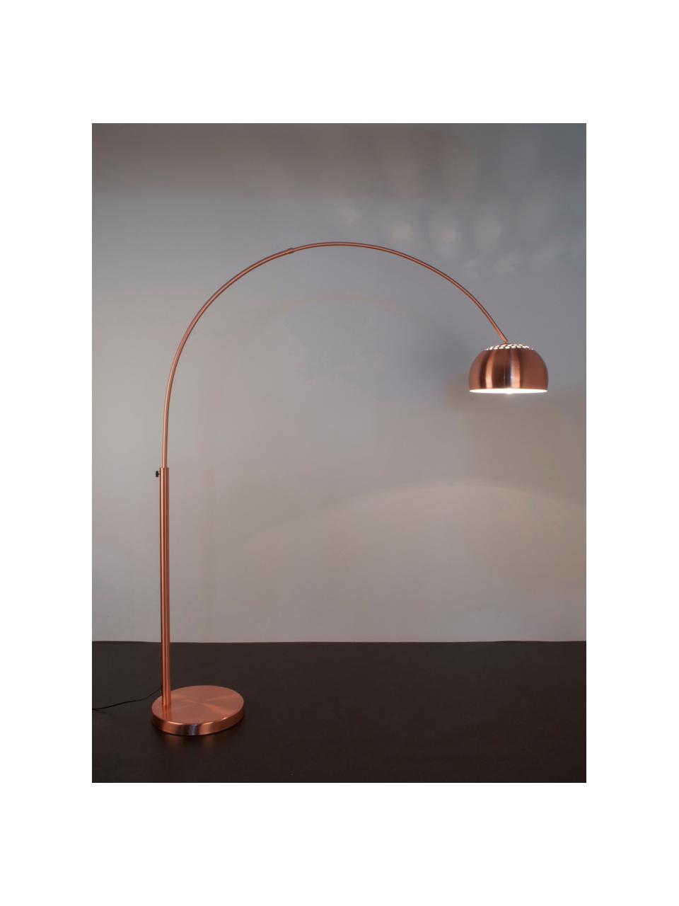 Lámpara arco Metal Bow, Pantalla: metal, cobre, Estructura: metal, cobre, Cable: plastyce, Cobre, An 170 x Al 205 cm
