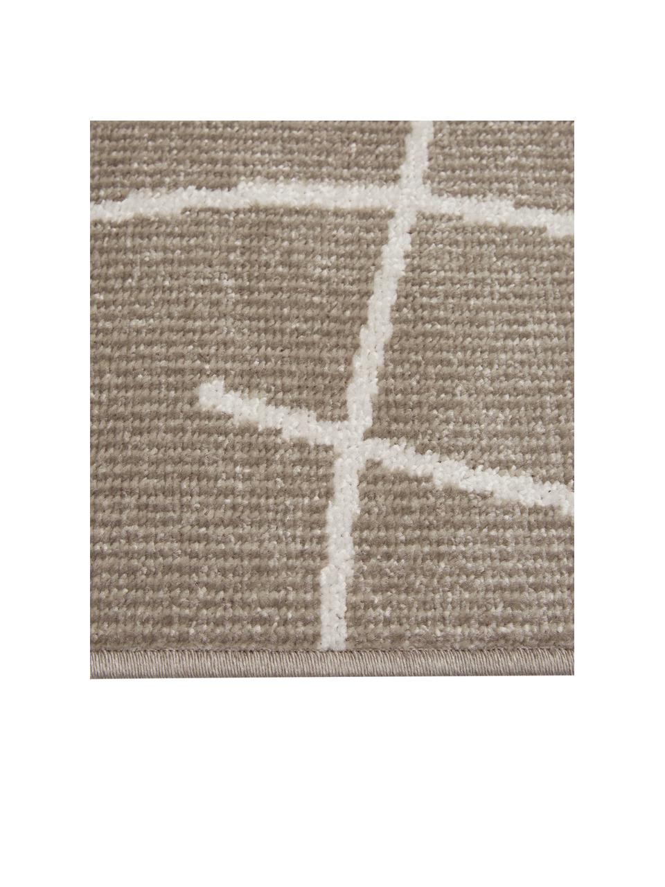 Alfombra de interior/exterior Lillyan, 100% polipropileno, Gris pardo, crema, An 80 x L 150 cm (Tamaño XS)