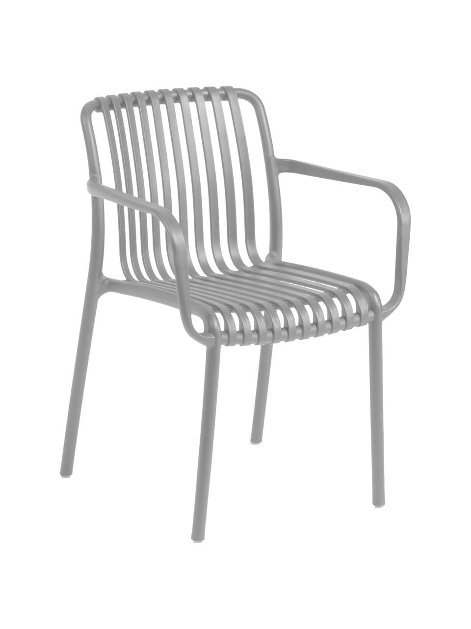 Záhradná stolička s opierkami Isabellini, Umelá hmota, Svetlosivá, Š 54 x H 49 cm