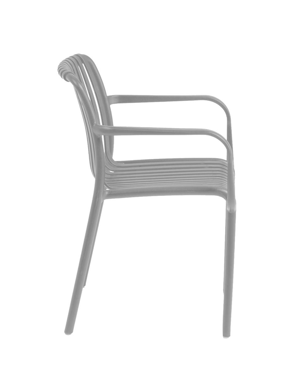 Zahradní židle s područkami Isabellini, Umělá hmota, Světle šedá, Š 54 cm, H 49 cm