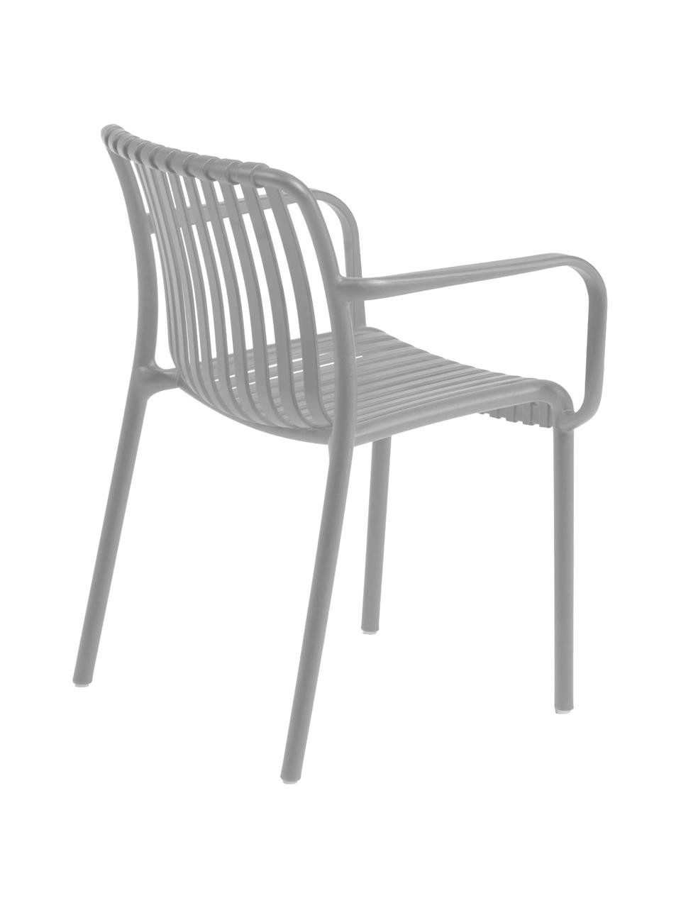Krzesło ogrodowe z podłokietnikami Isabellini, Tworzywo sztuczne, Jasny szary, S 54 x G 49 cm