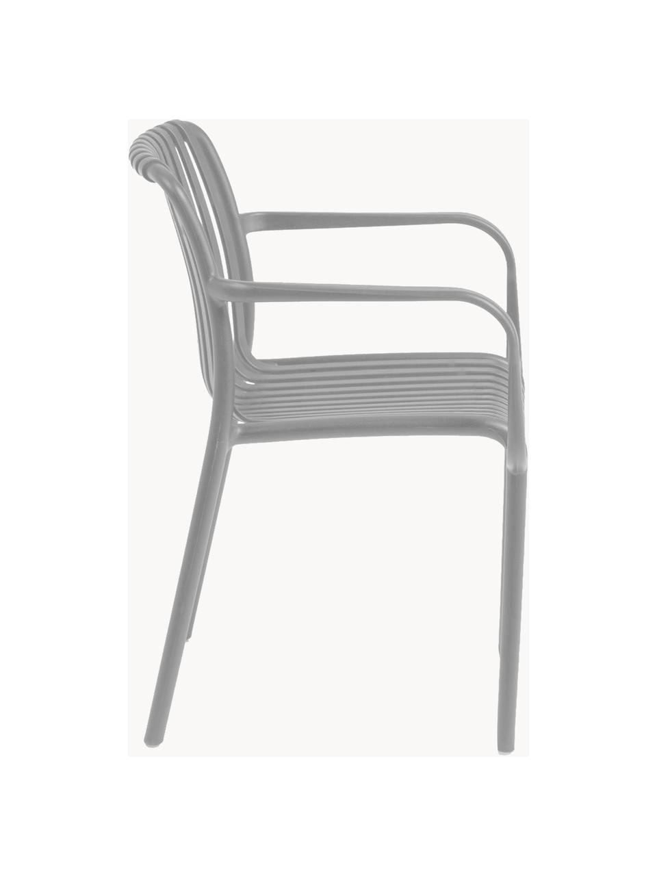Krzesło ogrodowe z podłokietnikami Isabellini, Tworzywo sztuczne, Szary, S 54 x G 49 cm
