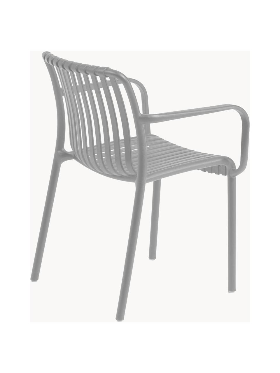 Chaise de jardin à accoudoirs Isabellini, Plastique, Gris, larg. 54 x prof. 49 cm