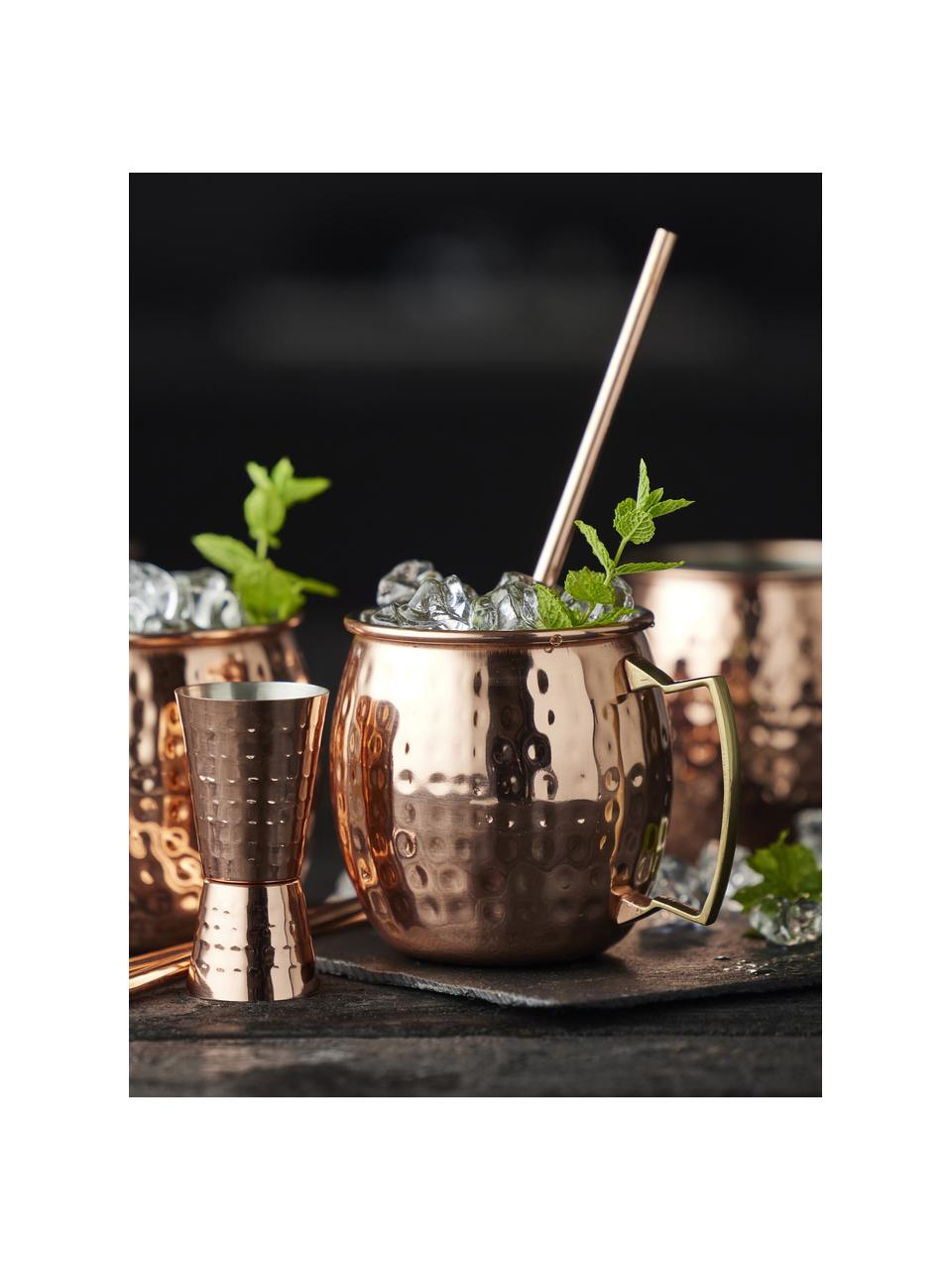 Set de tazas cóctel Moscow Mule, 9 pzas., Acero inoxidable 18/10 revestido y martillado

El set está hecho de acero inoxidable. Por tanto, es duradero, inoxidable y resistente a las bacterias, Bronceado, plateado, dorado, Set de diferentes tamaños