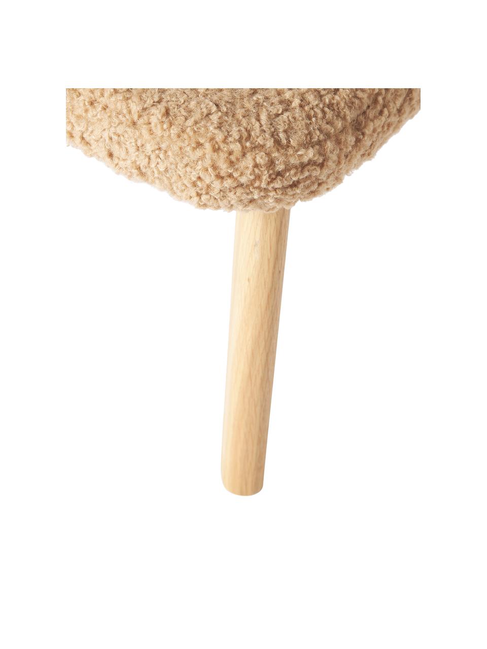 Teddy-kruk Wing, Bekleding: 100% polyester (teddyvach, Poten: berkenhout, Teddy caramelkleurig, berkenhout, B 50 x H 41 cm