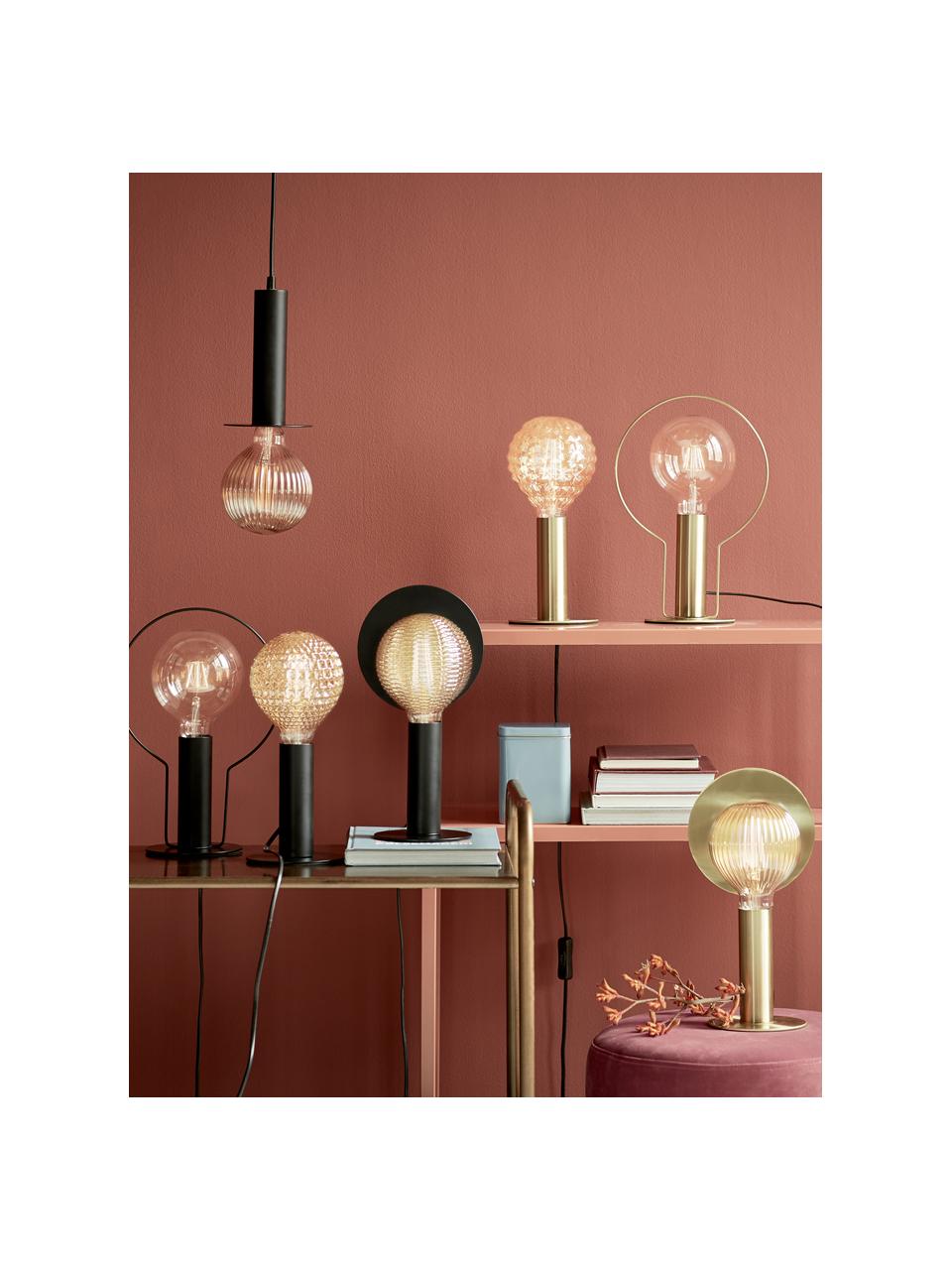 Lampada da tavolo in metallo Dean, Base della lampada: ottone verniciato, Nero, Ø 13 x Alt. 15 cm