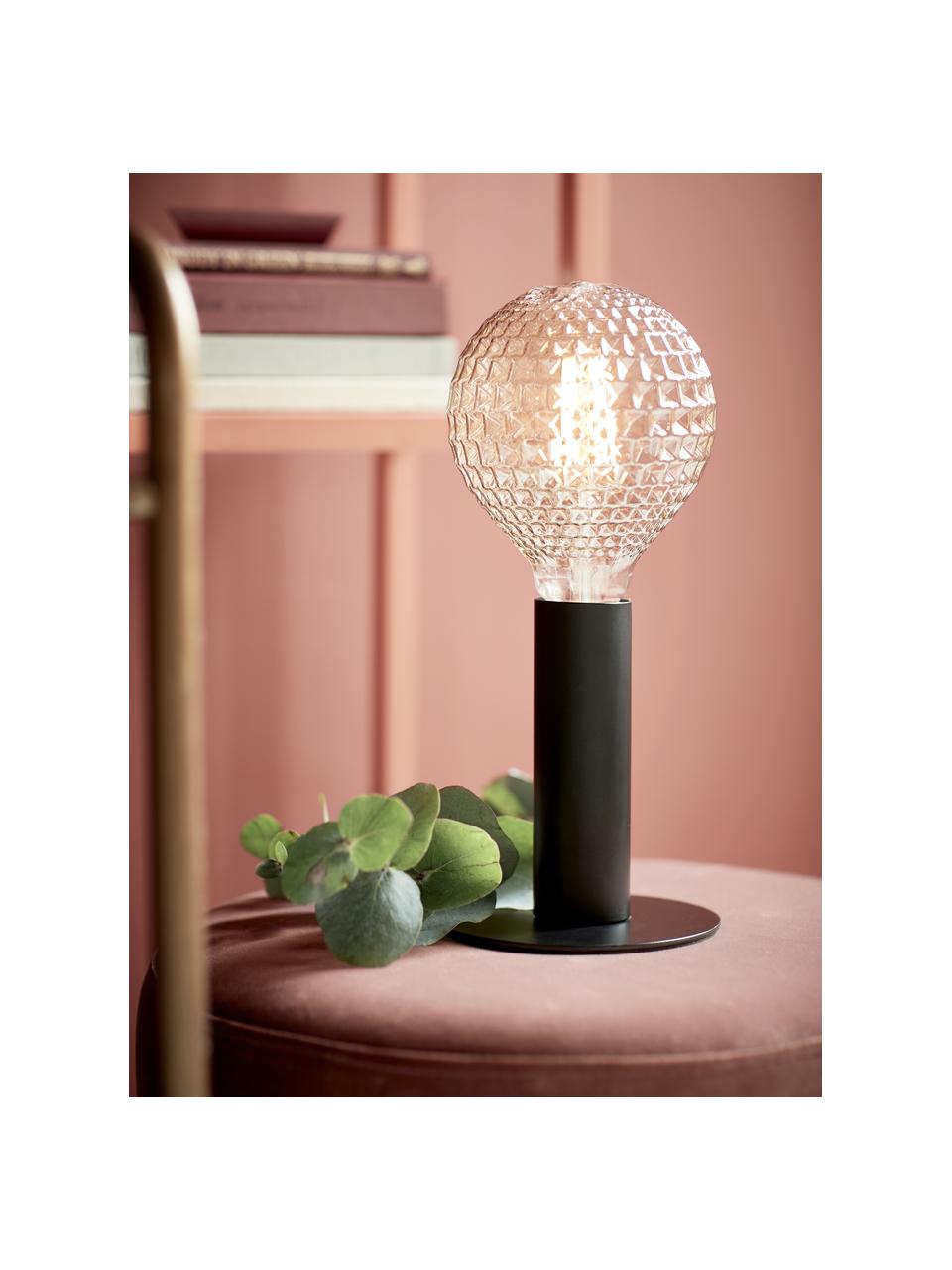 Kleine Tischlampe Dean aus Metall, Lampenfuß: Messing, lackiert, Schwarz, Ø 13 x H 15 cm