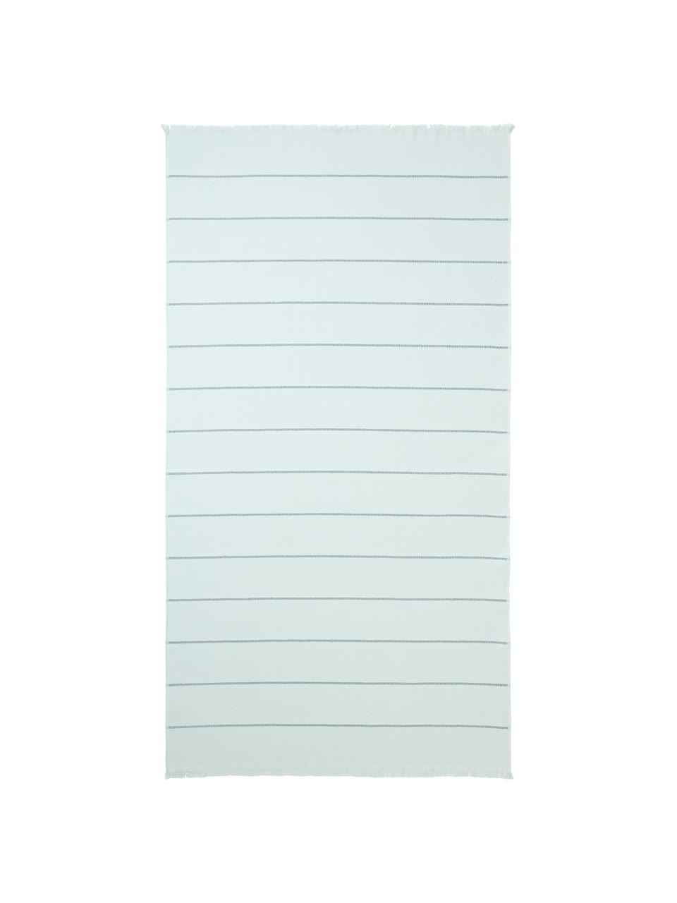 Hamamdoek Elana met decoratieve franjes, Blauwtinten, B 100 x B 180 cm