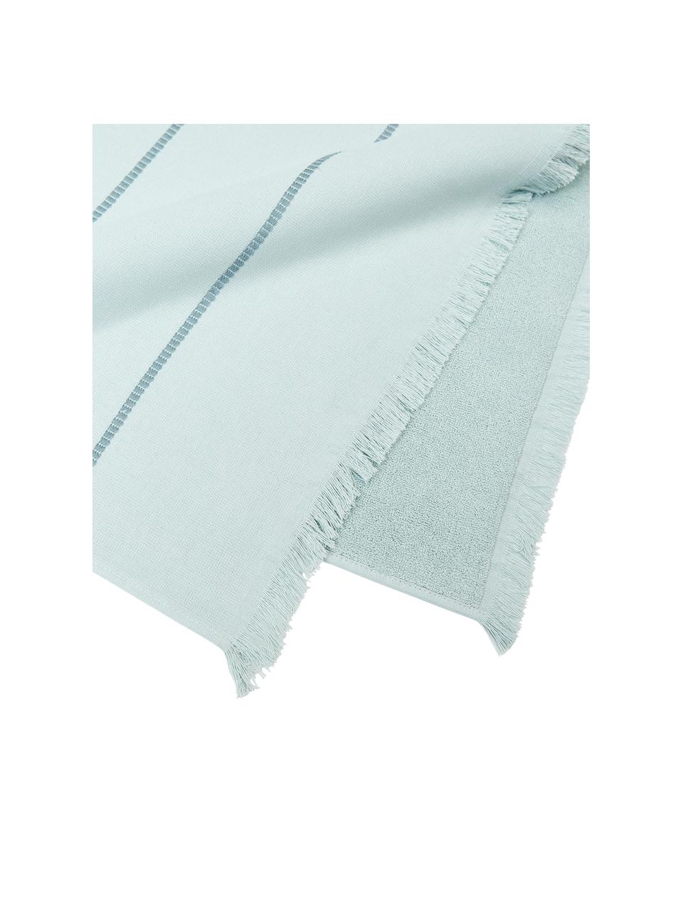 Fouta s okrasnými třásněmi Elana, Odstíny modré, Š 100 cm, D 180 cm
