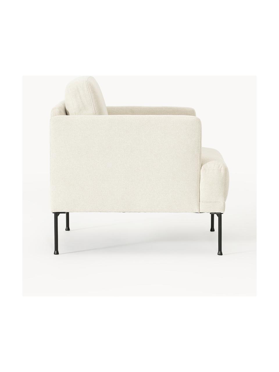 Fauteuil Fluente, Tissu blanc cassé, larg. 74 x prof. 85 cm