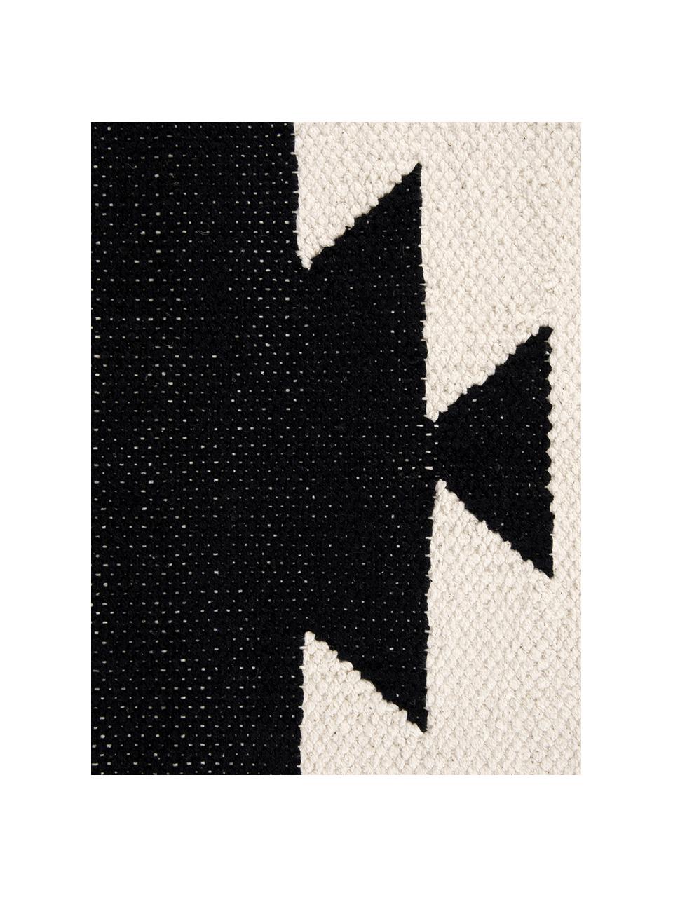 Federa arredo strutturata Cancun, 100% cotone, Nero, beige, Larg. 45 x Lung. 45 cm