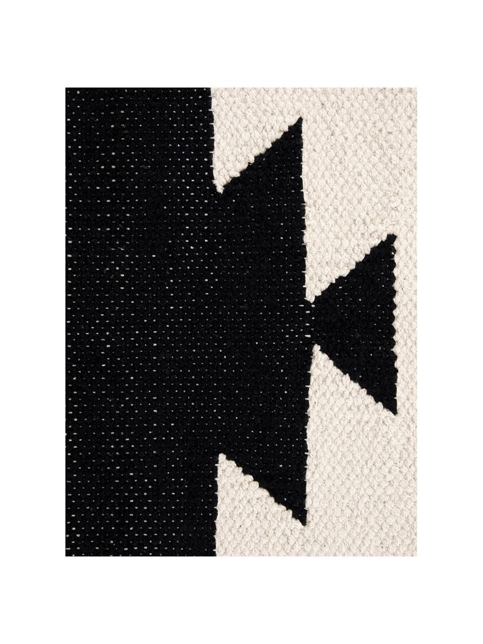 Housse de coussin 45x45 Cancun, 100 % coton, Noir, beige clair, larg. 45 x long. 45 cm