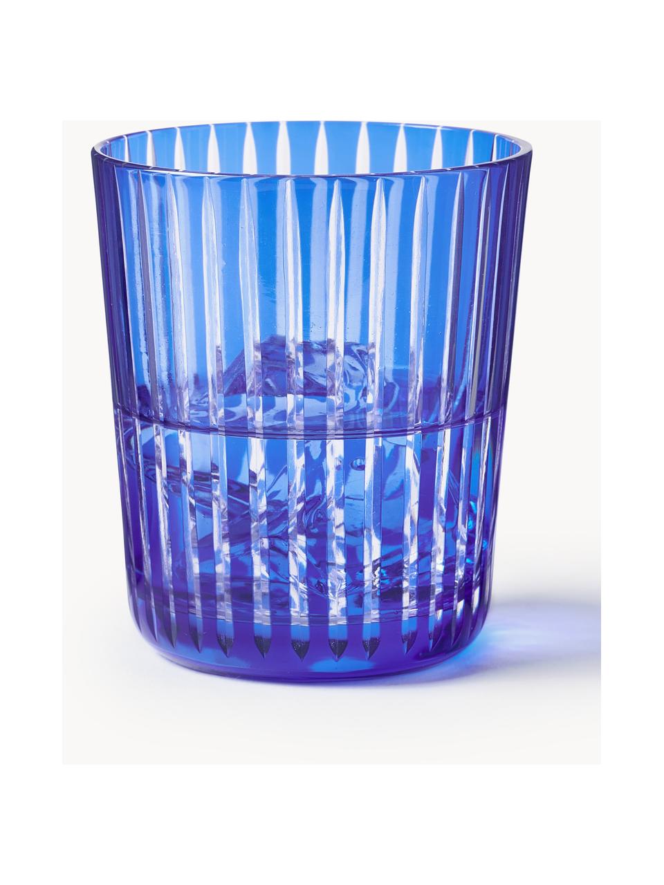 Waterglazen Cobalt, set van 6, Glas, Blauw, lila, Ø 9 x H 10 cm, 250 ml