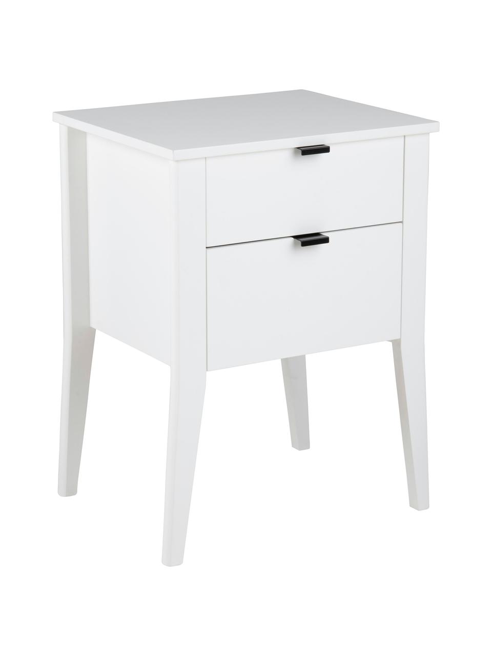 Table de chevet avec 2 tiroirs Sleepy, Blanc, larg. 48 x haut. 65 cm